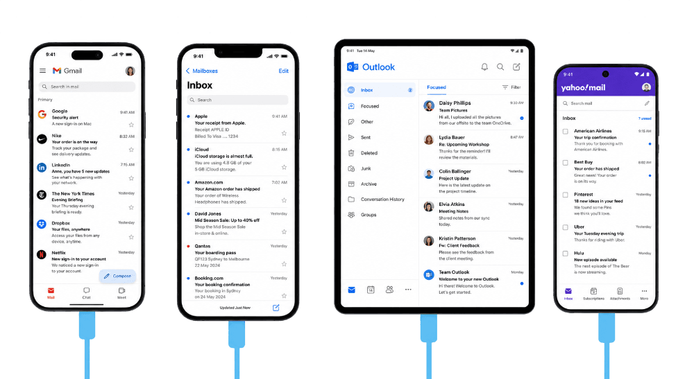 Email previews across mobile and desktop clients