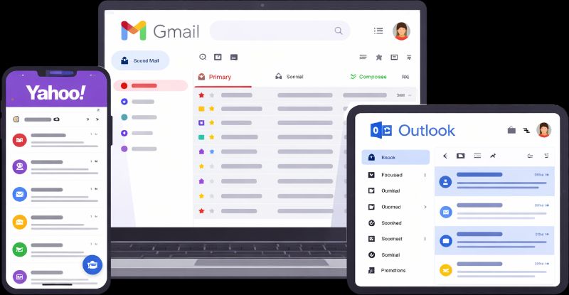 Delivered Braze marketing email previewed across Gmail, Outlook, and Yahoo devices