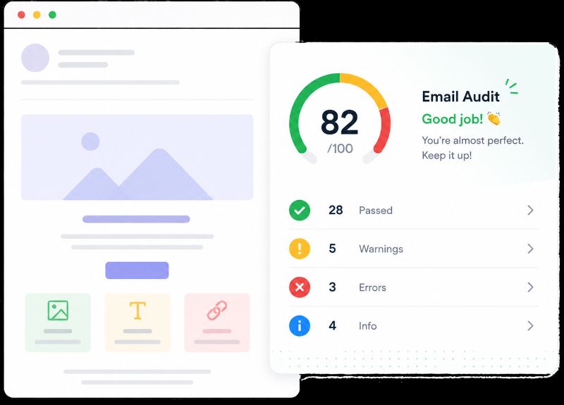 Email Audit illustration showing message content checks