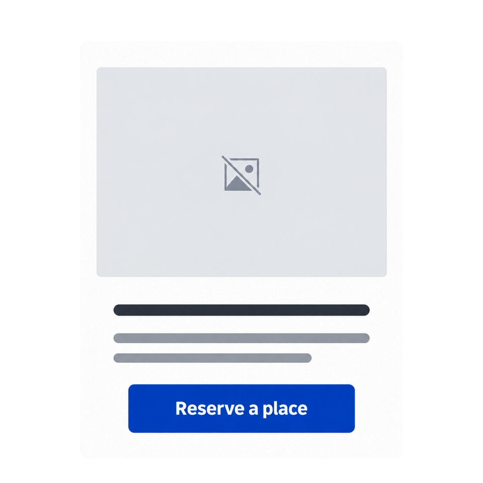 Illustration of a readable email button beneath an unavailable image