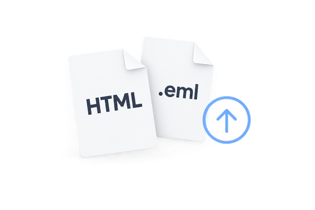 Email source files ready for upload and inspection