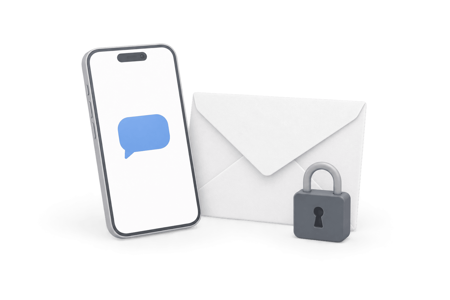 Phone, envelope and verification symbols