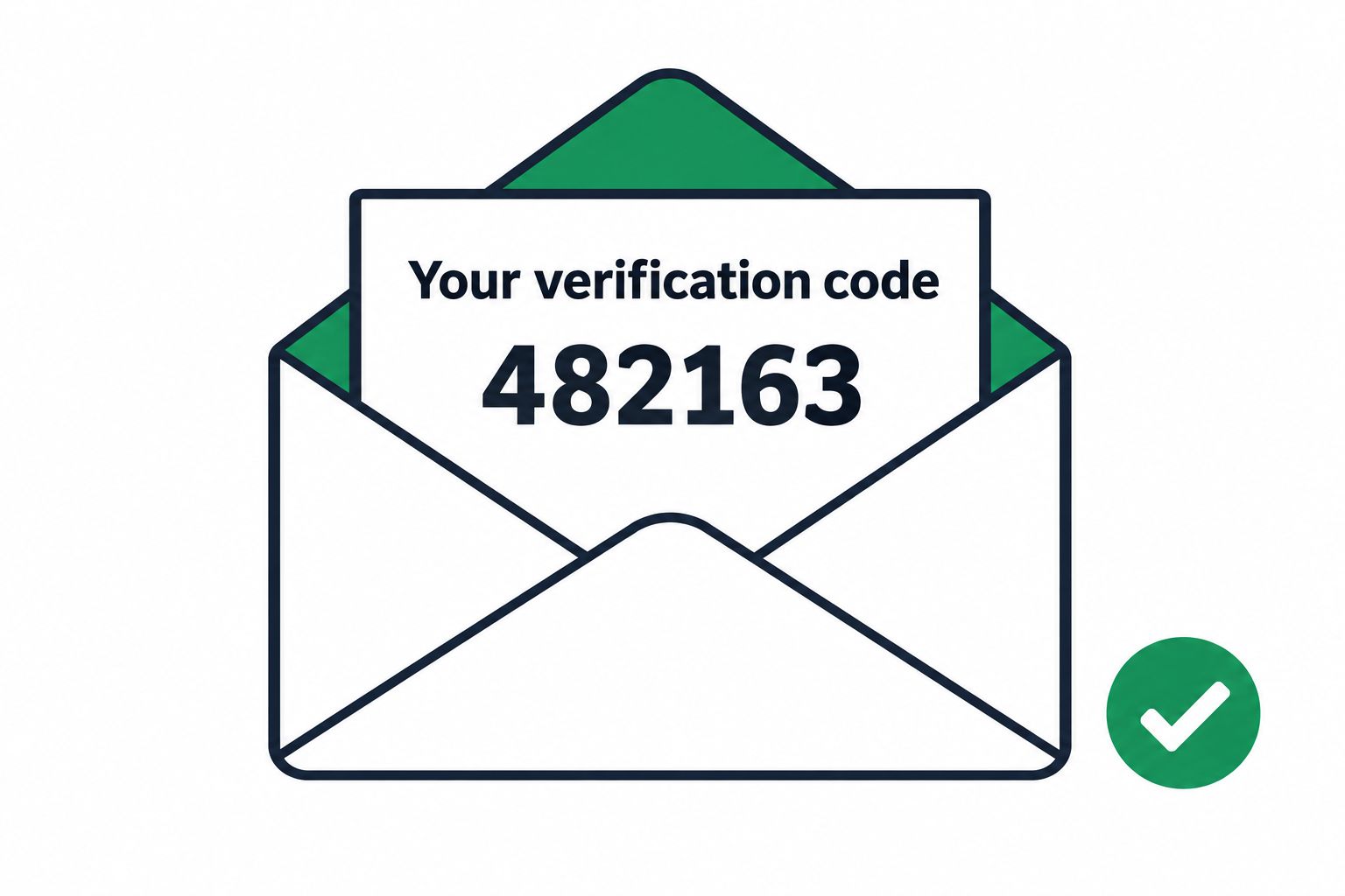 Verification email with a six-digit code ready for a browser test