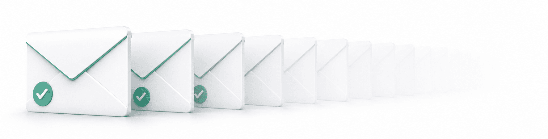 A sequence of retained test emails fading as their retention period ends