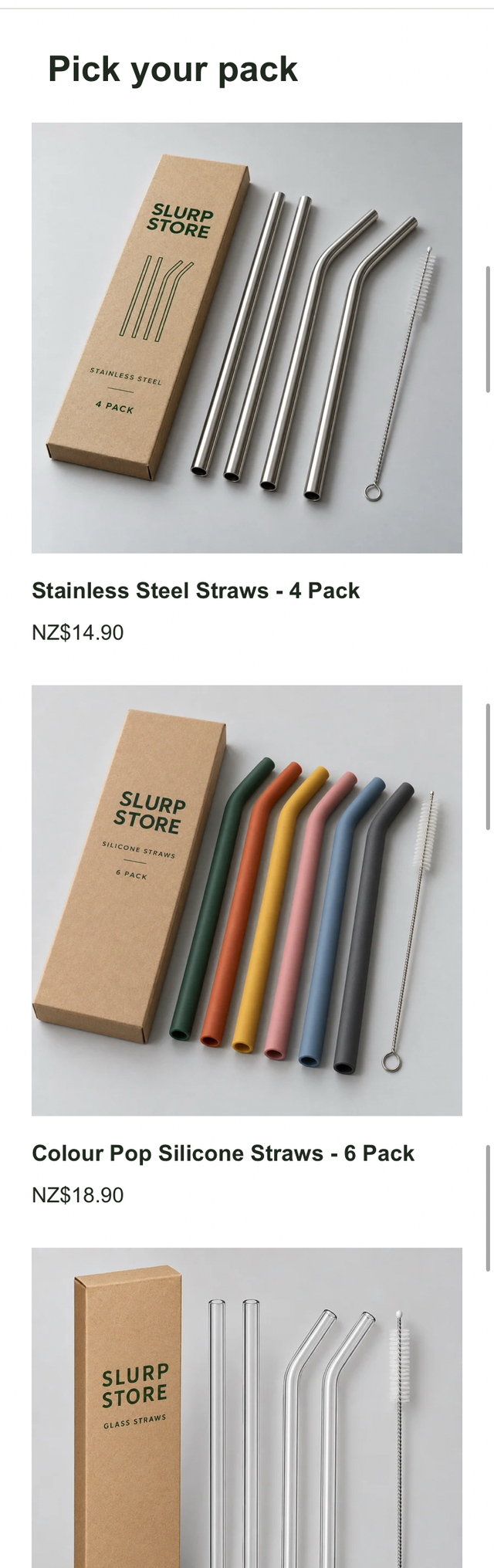 Product section of the same Shopify test email in iOS Mail, with products stacked in a single column