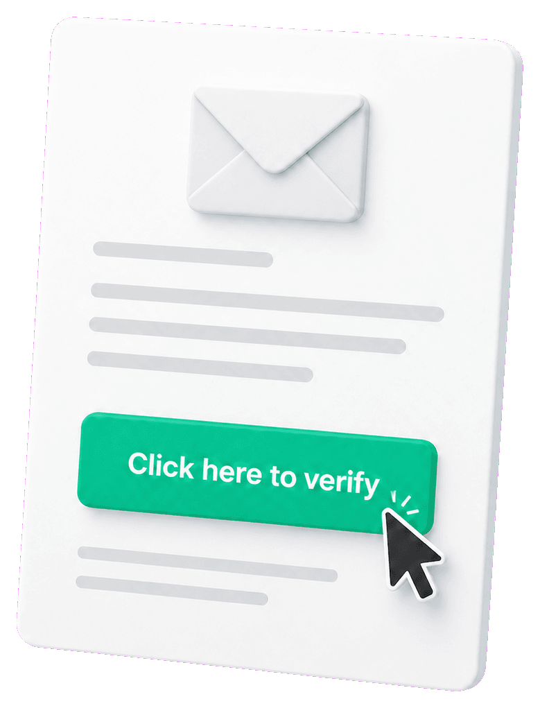 Verification email with a secure link ready to open