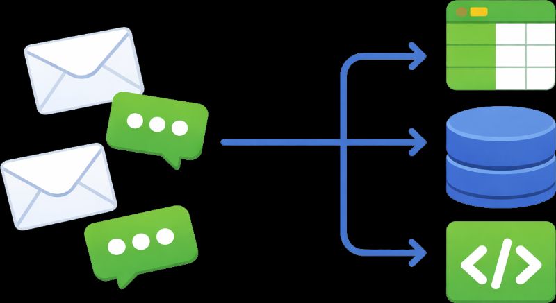 Incoming messages routed to data and applications