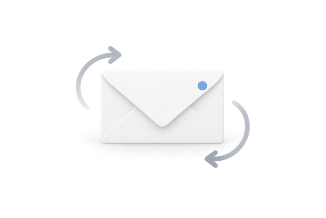 An email envelope with arrows for repeatable checks