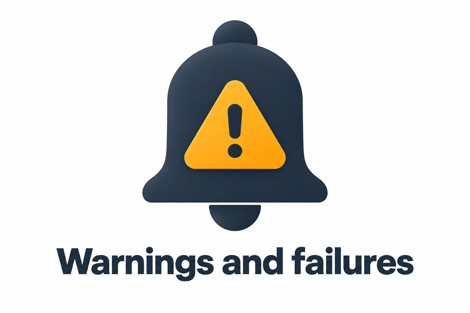 Illustrative notification for warnings and failures