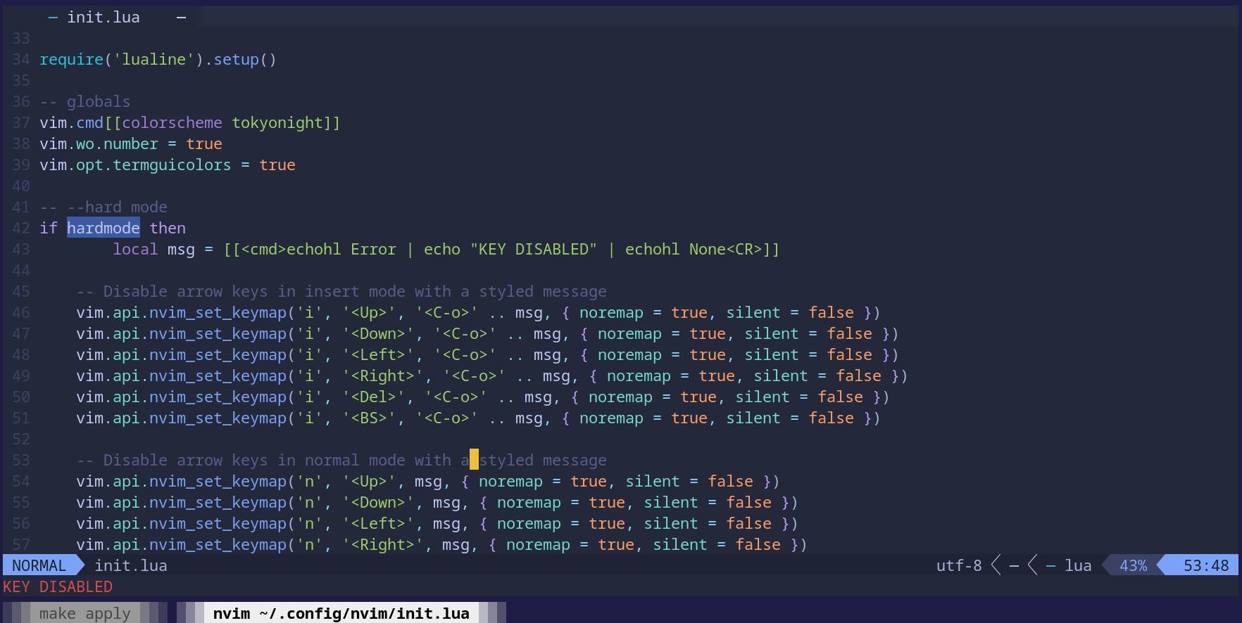 VIM hard mode (disable backspace and arrows)