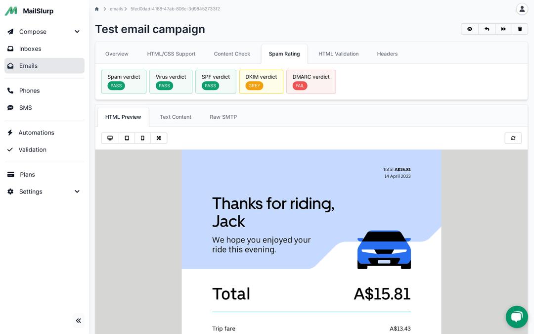 standard email size limits