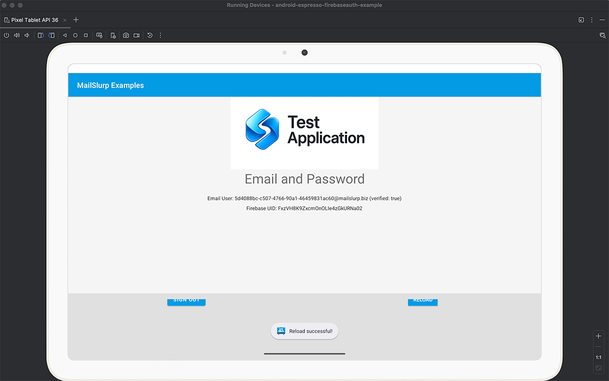 Test E2E user sign up