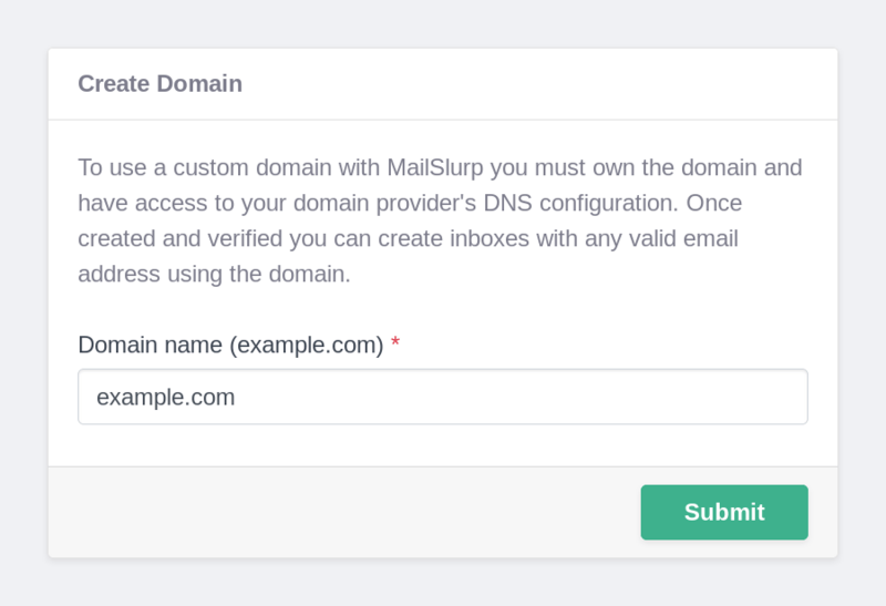 custom domain email address
