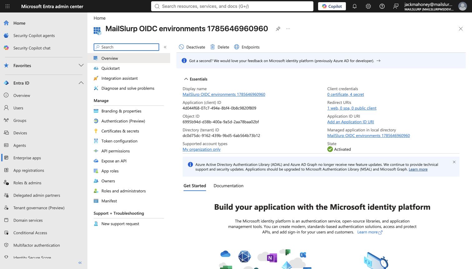 Entra OIDC app registration overview