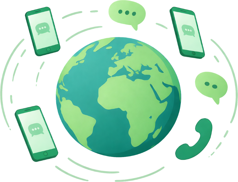 Mobile and local phone numbers available around the world