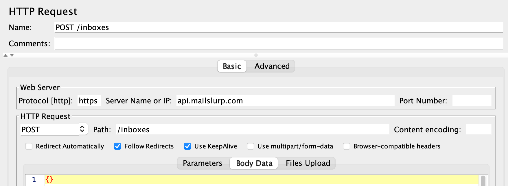 read email jmeter