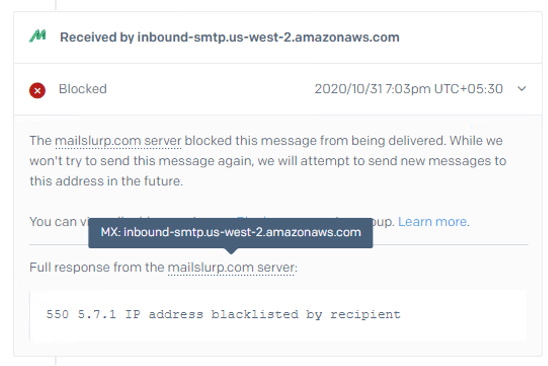 sendgrid error