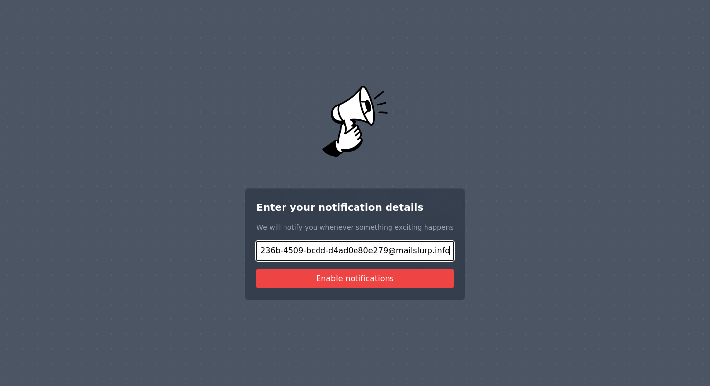 notification form filled