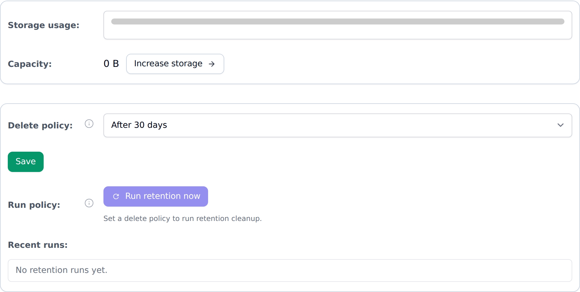 inbox retention