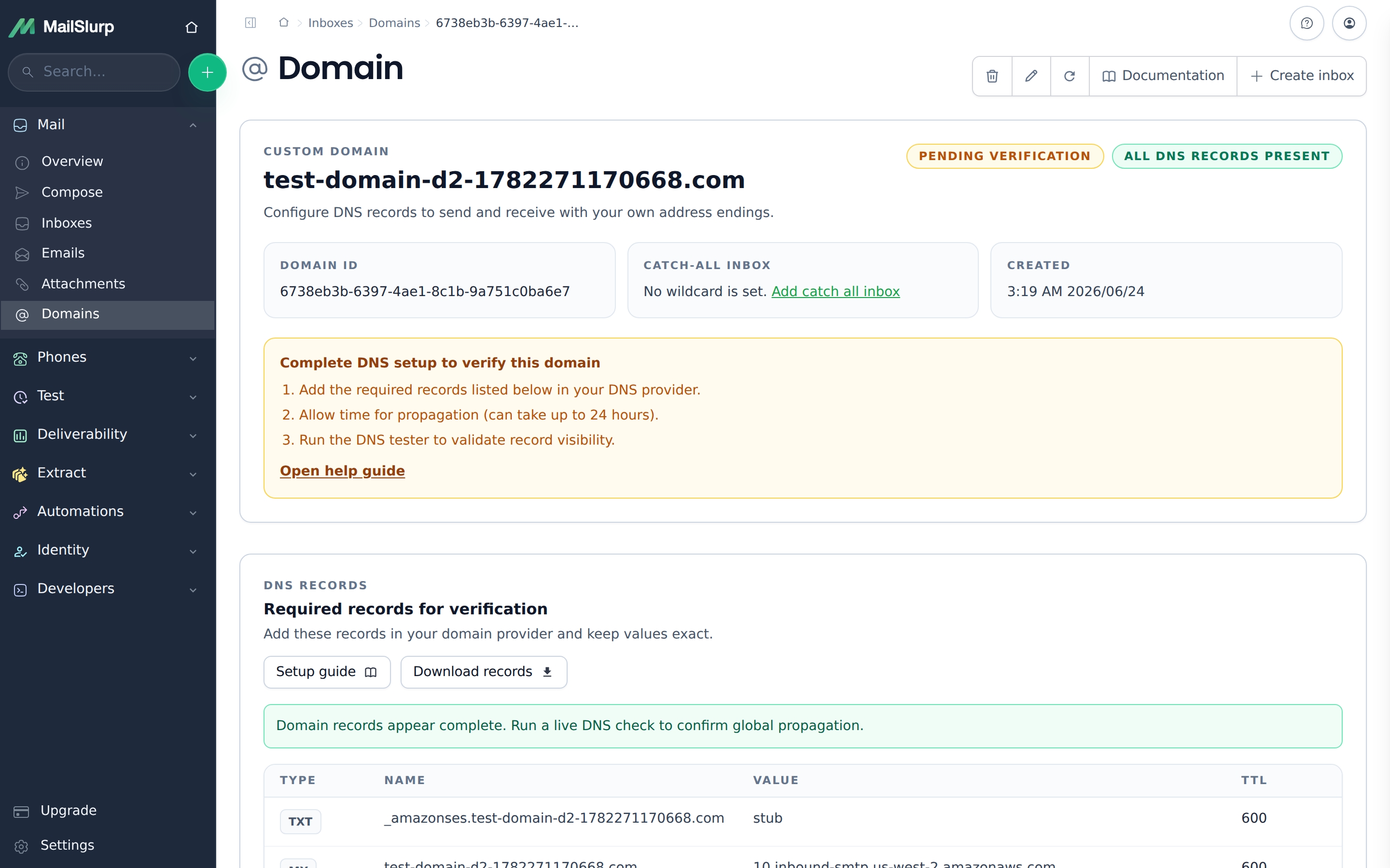 create custom domain
