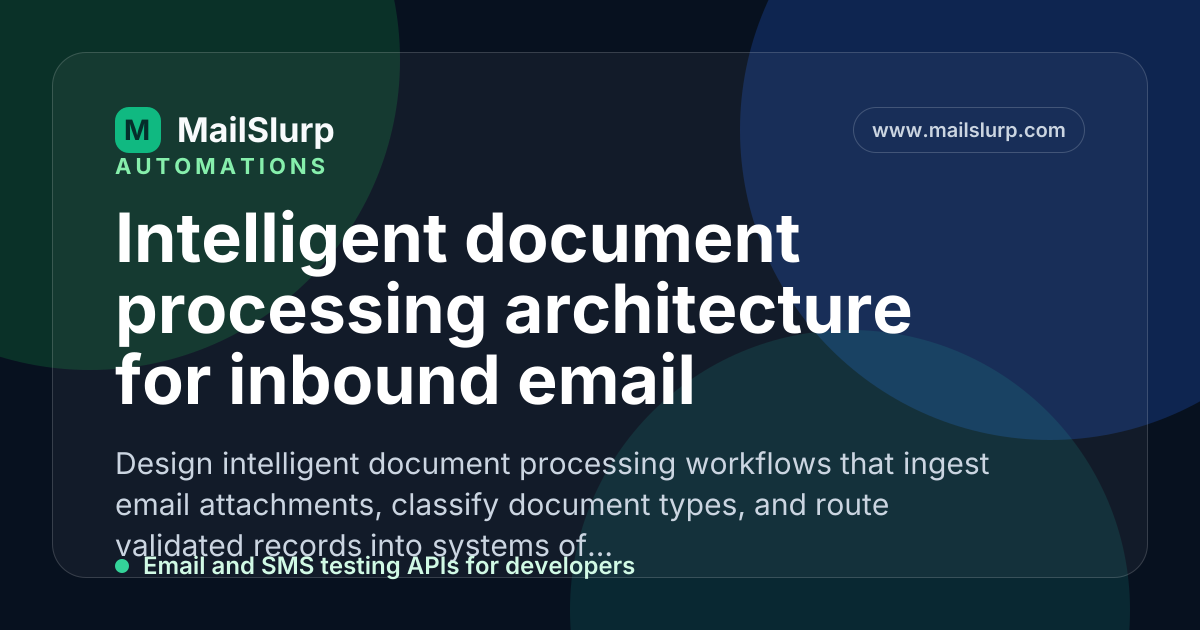 Intelligent document processing architecture for inbound email