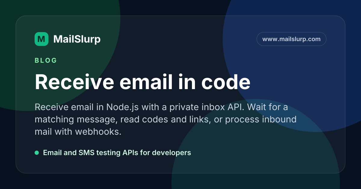 Receive email in code