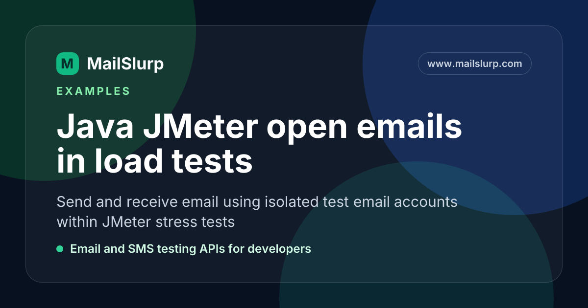 Java JMeter open emails in load tests