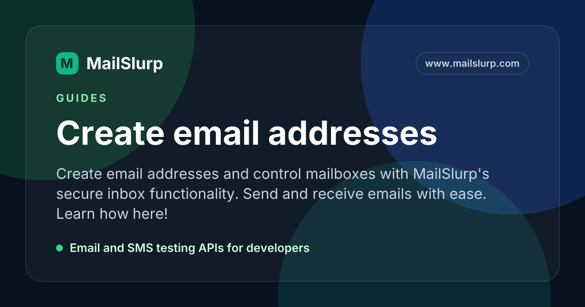 Create email addresses