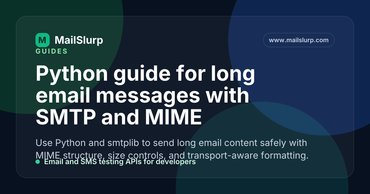 Python guide for long email messages with SMTP and MIME