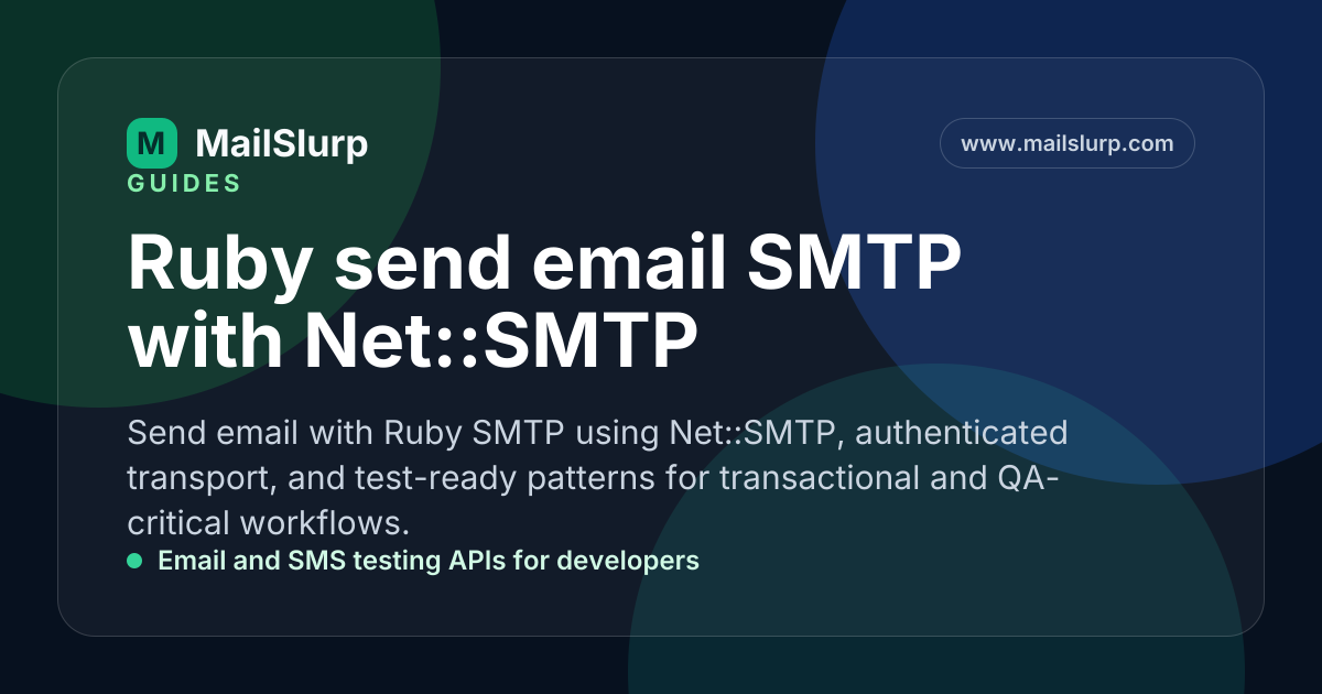 Ruby send email SMTP with Net::SMTP