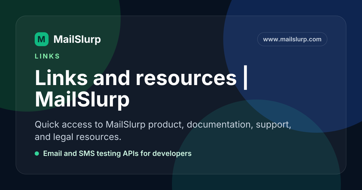 Links and resources | MailSlurp