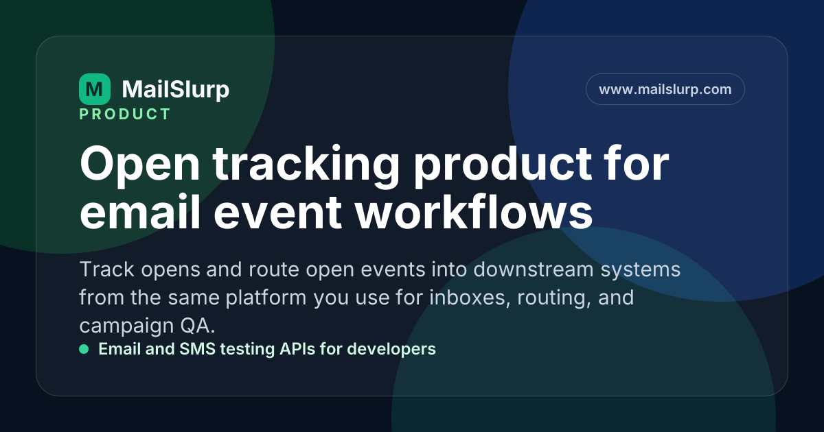 Open tracking product for email event workflows