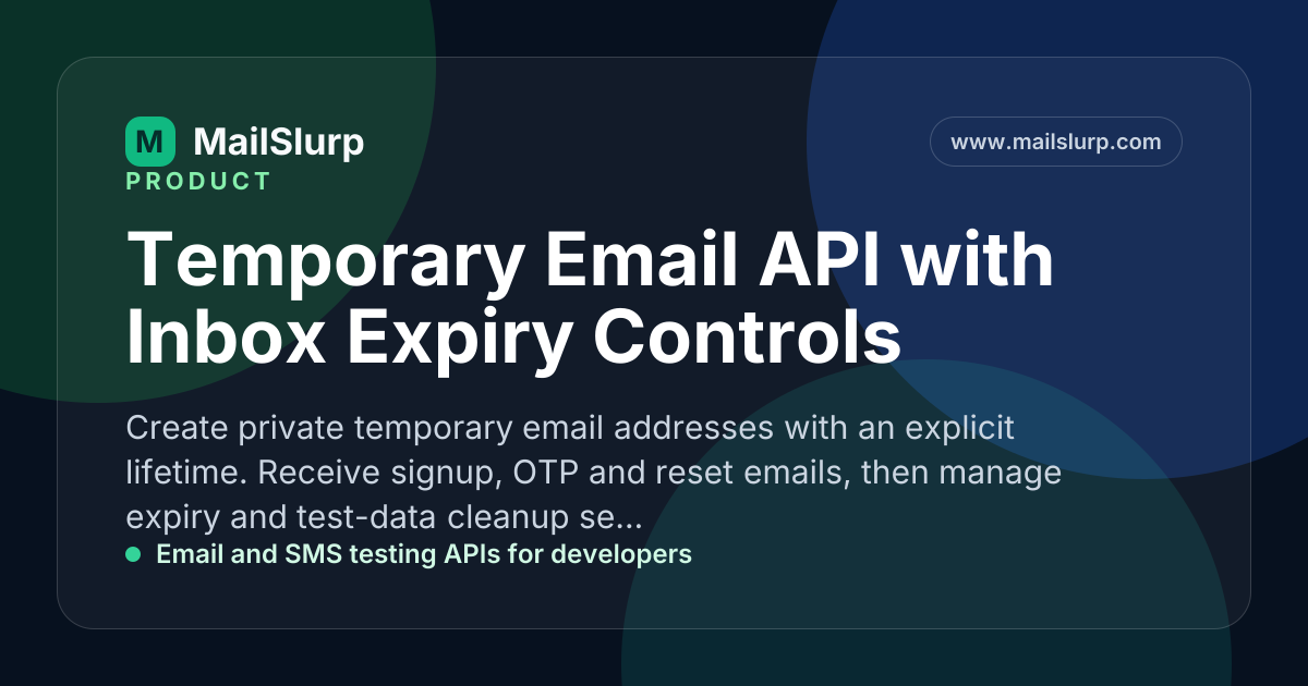 Temporary email API for private disposable inboxes
