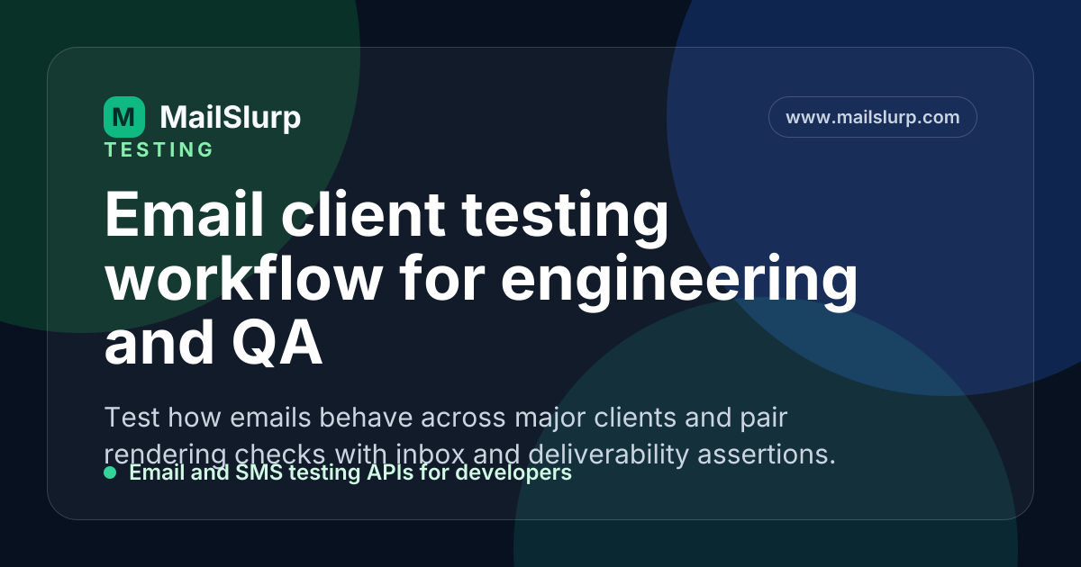 Email client testing workflow for engineering and QA