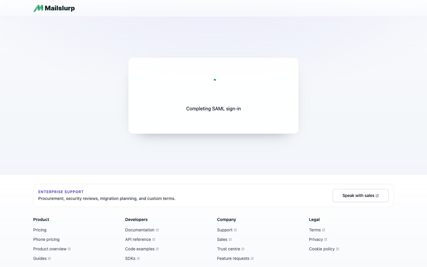 DEV user SAML login succeeds