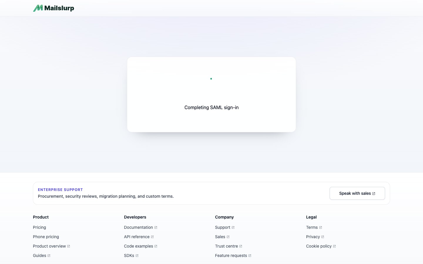 PTEST user SAML login succeeds